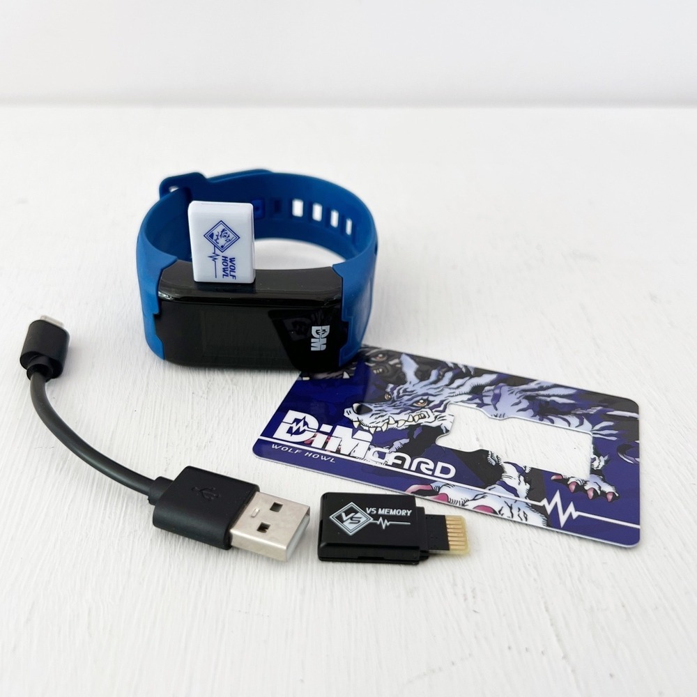 Bandai Digimon Vital Bracelet Digital Monster Blue Wolf Howl Dim Card VS‎ Memory